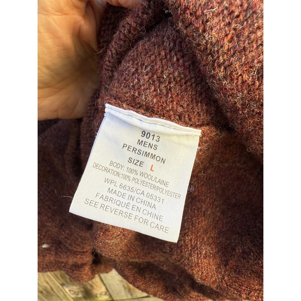 Woolrich Persimmon Wool Quarter-Zip Pullover Brown Oxblood - Picture 4 of 7